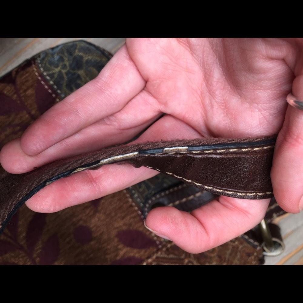 FOSSIL Cloth & Leather Crossbody Handbag - Picture 7 of 8